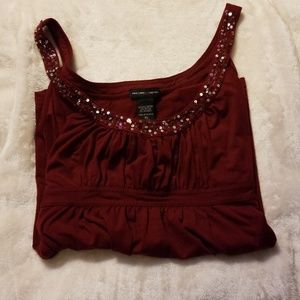 Sparkle Neckline Tank Top